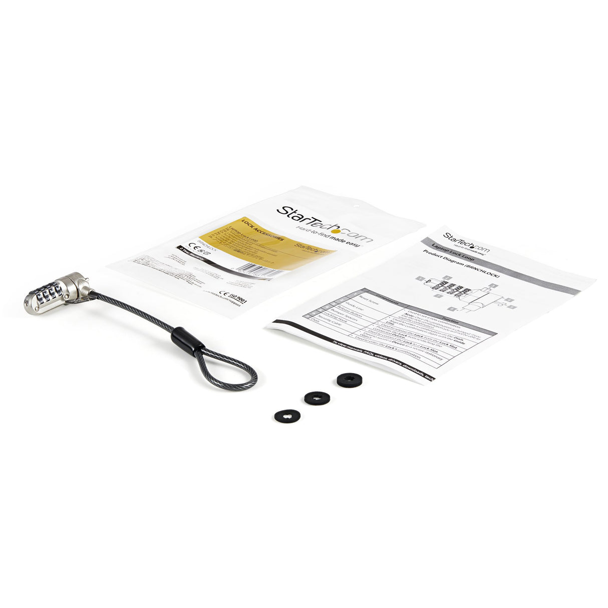 Boucle d'extension de câble antivol pour ordinateur portable Startech - Protection contre le vol de câble antivol de 15 cm