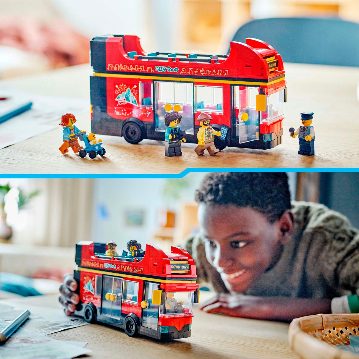 LEGO CITY 60407 TOURIST ROUGE DOUBLE COQUE