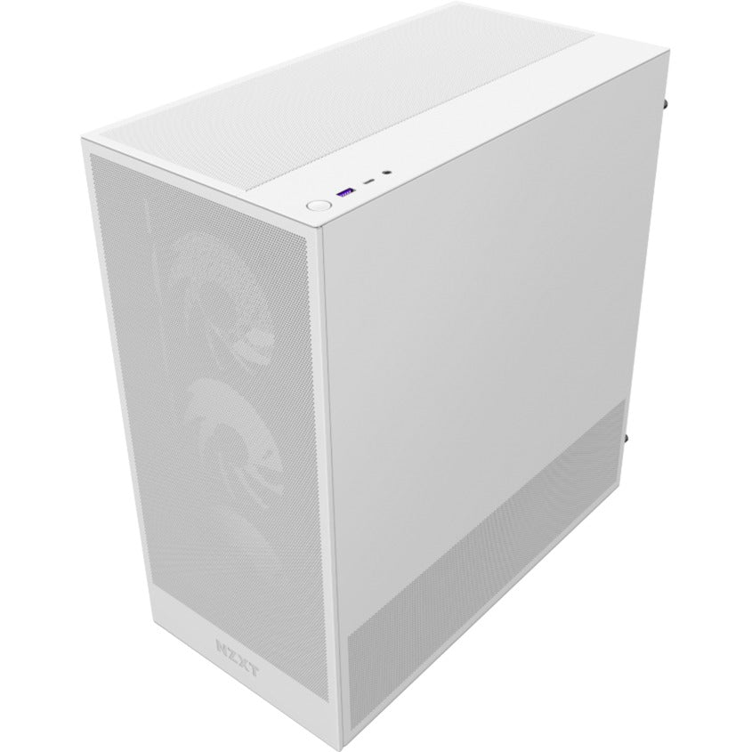 Boîtier tour midi Nzxt h5 flow rgb v2 (blanc | 1x usb-a | 1x usb-c | rgb | verre trempé)