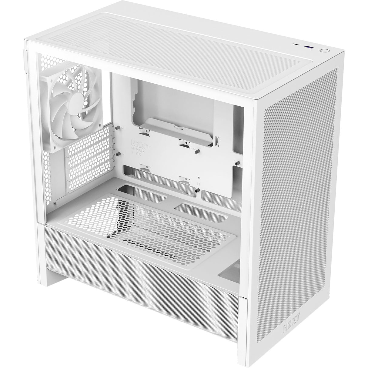 Boîtier tour midi Nzxt h3 flow (blanc (mat) | 1x USB-A | 1x USB-C | verre trempé)