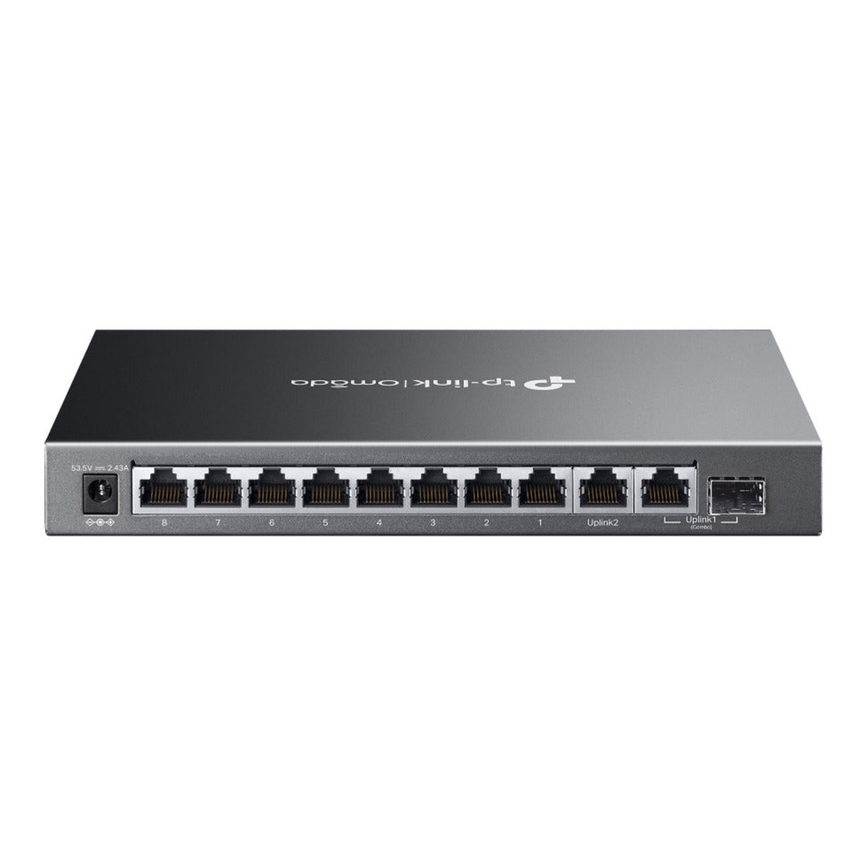Tp-link omada es210gmp commutateur géré facile à 10 ports gigabit (noir, 8x poe+, 1x gigabit sfp)