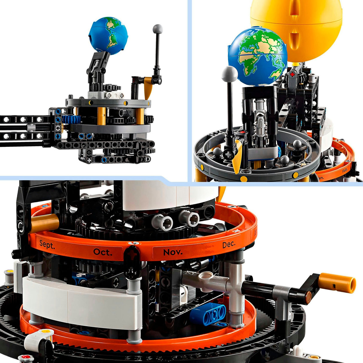 Technique Lego - le jouet de construction terre et lune en mouvement
