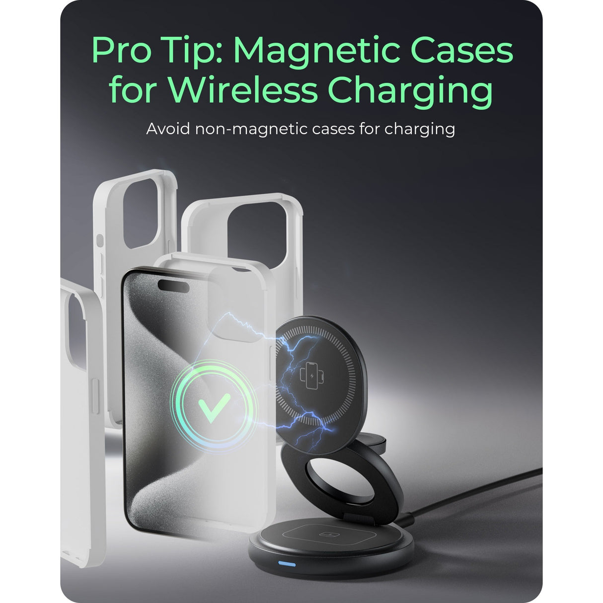 Icy box – chargeur sans fil pliable 3 en 1 (anthracite, ib-sh101-ch)