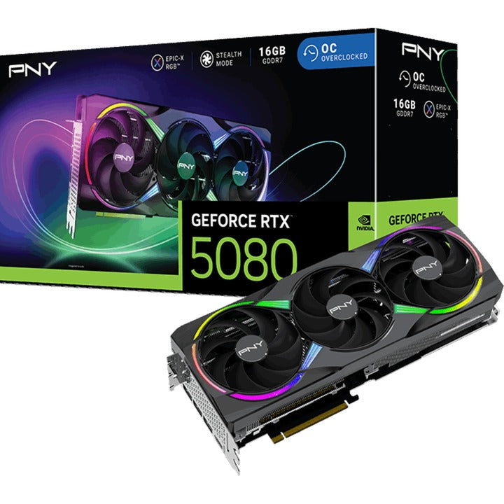 Carte graphique Pny Geforce RTX 5080 Arbb OC (DLSS 4, 3x Display Port, 1x HDMI 2.1)