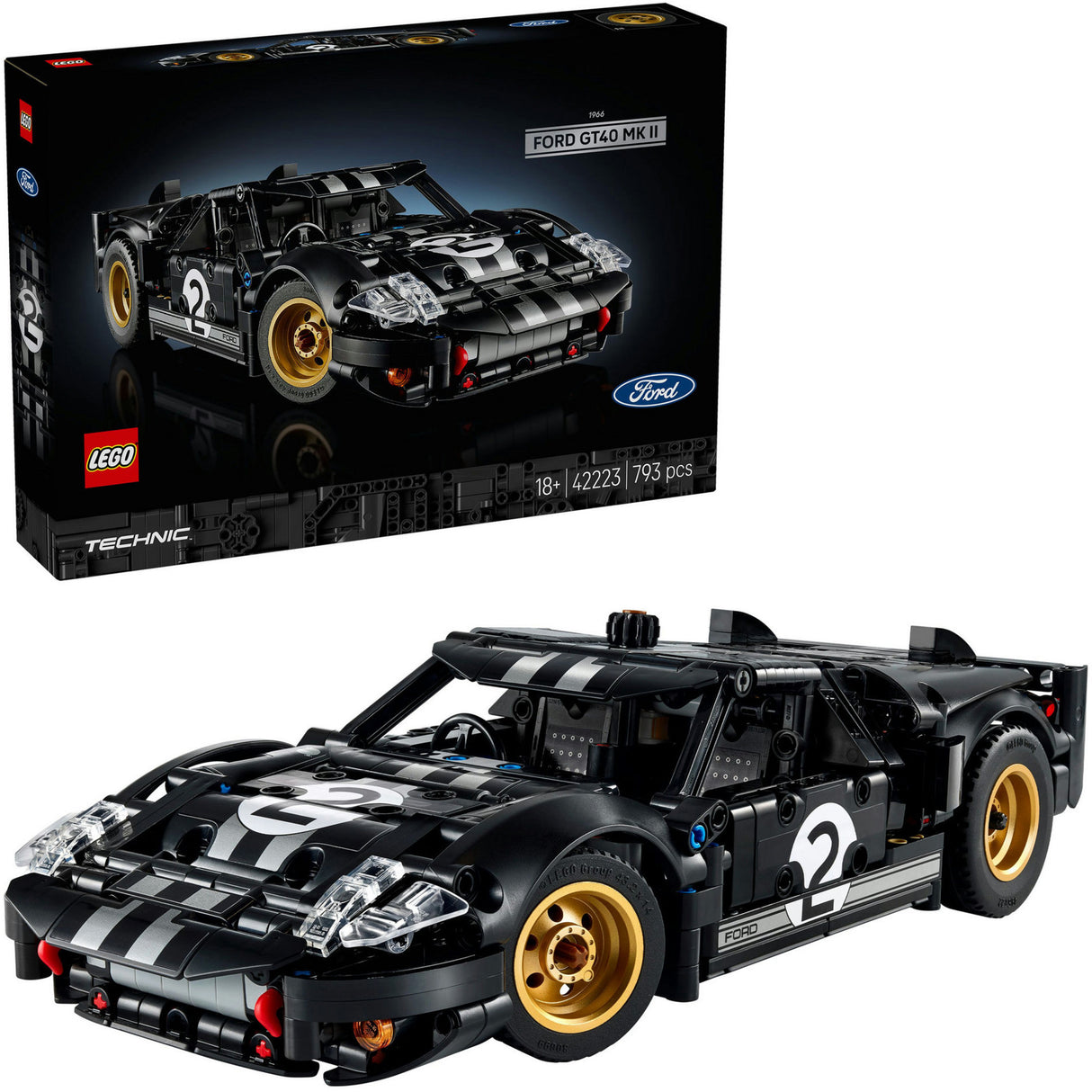 Lego technic 42223 1966 voiture de course Ford GT40 Mkii