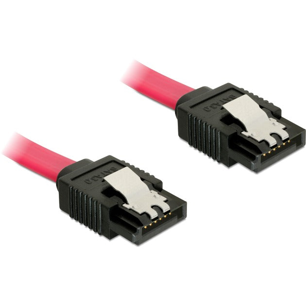 Câble SATA Delock (rouge, 0,3 mètre, 6 Go, connecteur avec pince)
