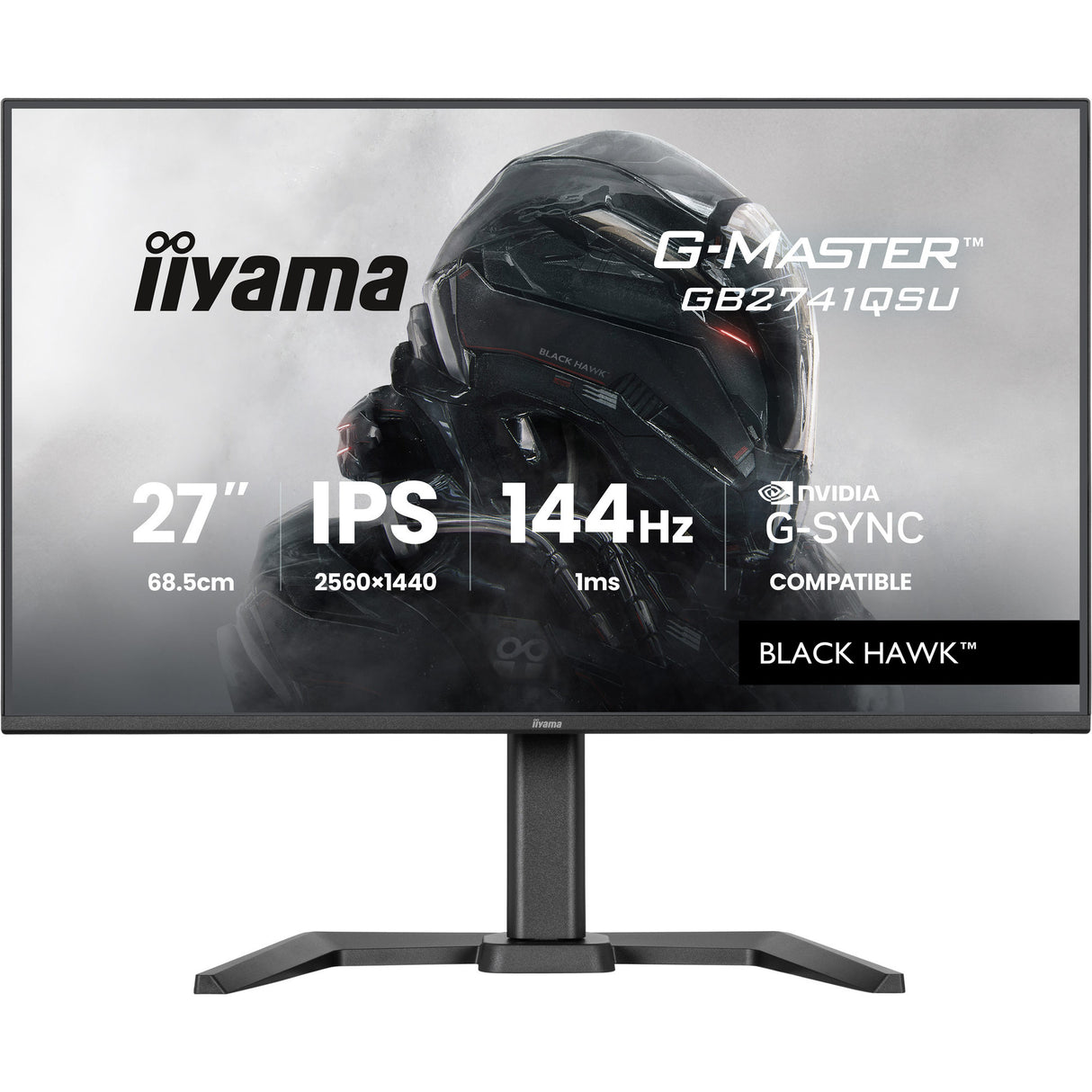Moniteur de jeu Iiyama G-Master Black Hawk GB2741QSU-B1 27 (noir, HDMI, DisplayPort, 2x USB-A, USB-B, 144 Hz)