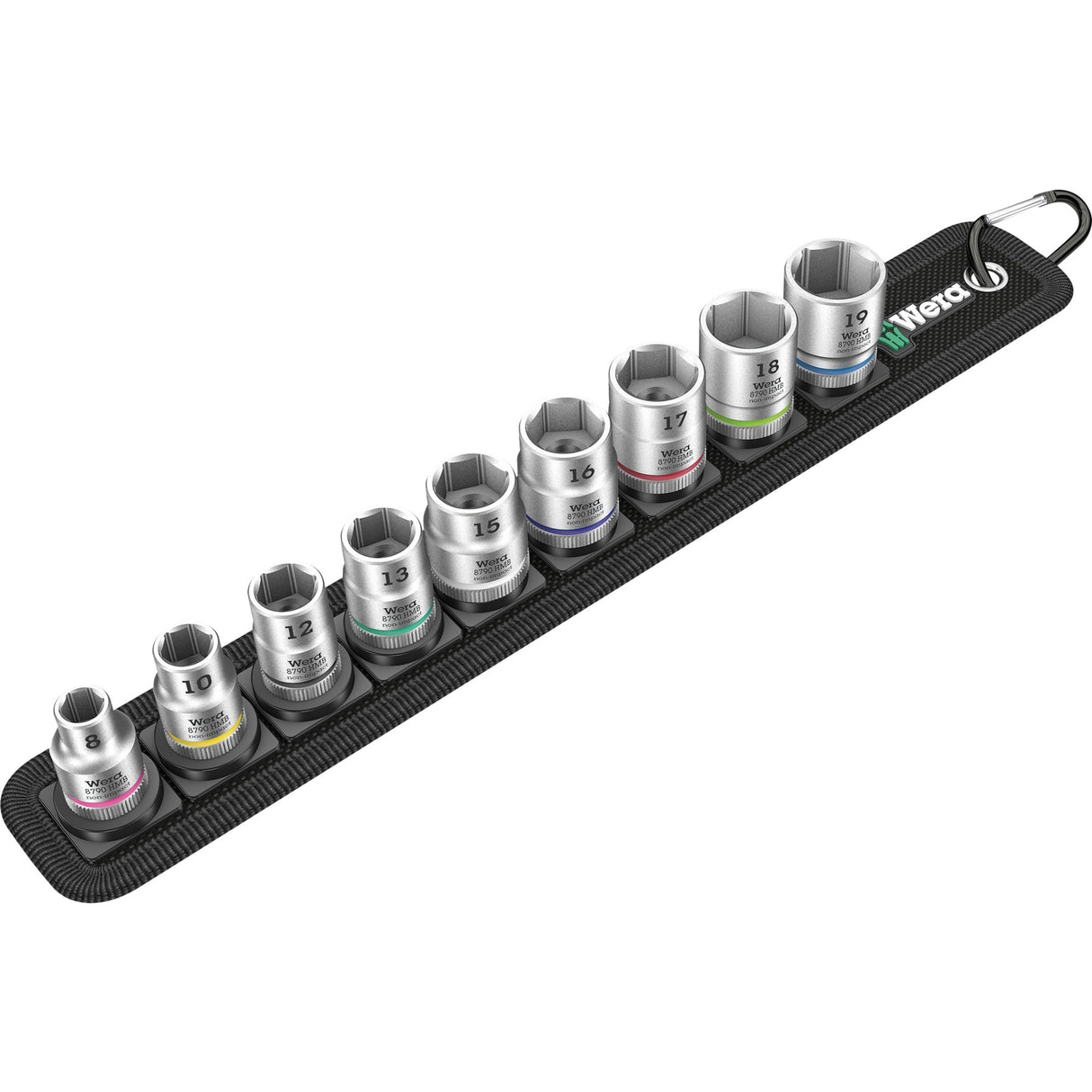Wera Belt B 4 Jeu de douilles Zyklop Clé à douille (argent noir, 9 pièces, avec entraînement 3 8)