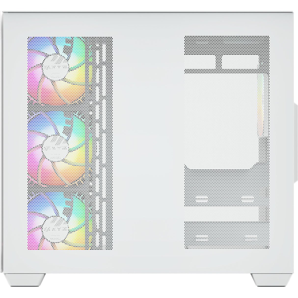 Boîtier tour midi Xyz pc gear tesseract x (blanc | 2x USB-A | 1x USB-C | verre trempé)