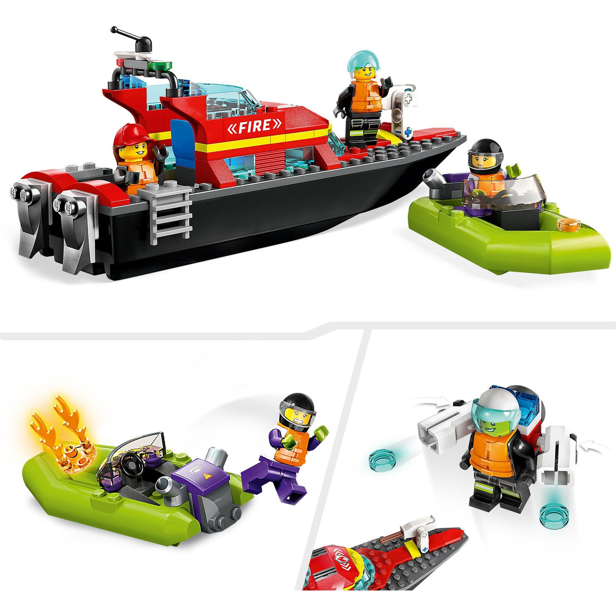 Jouet de feu de bateau de sauvetage Lego City pour enfants - 60373