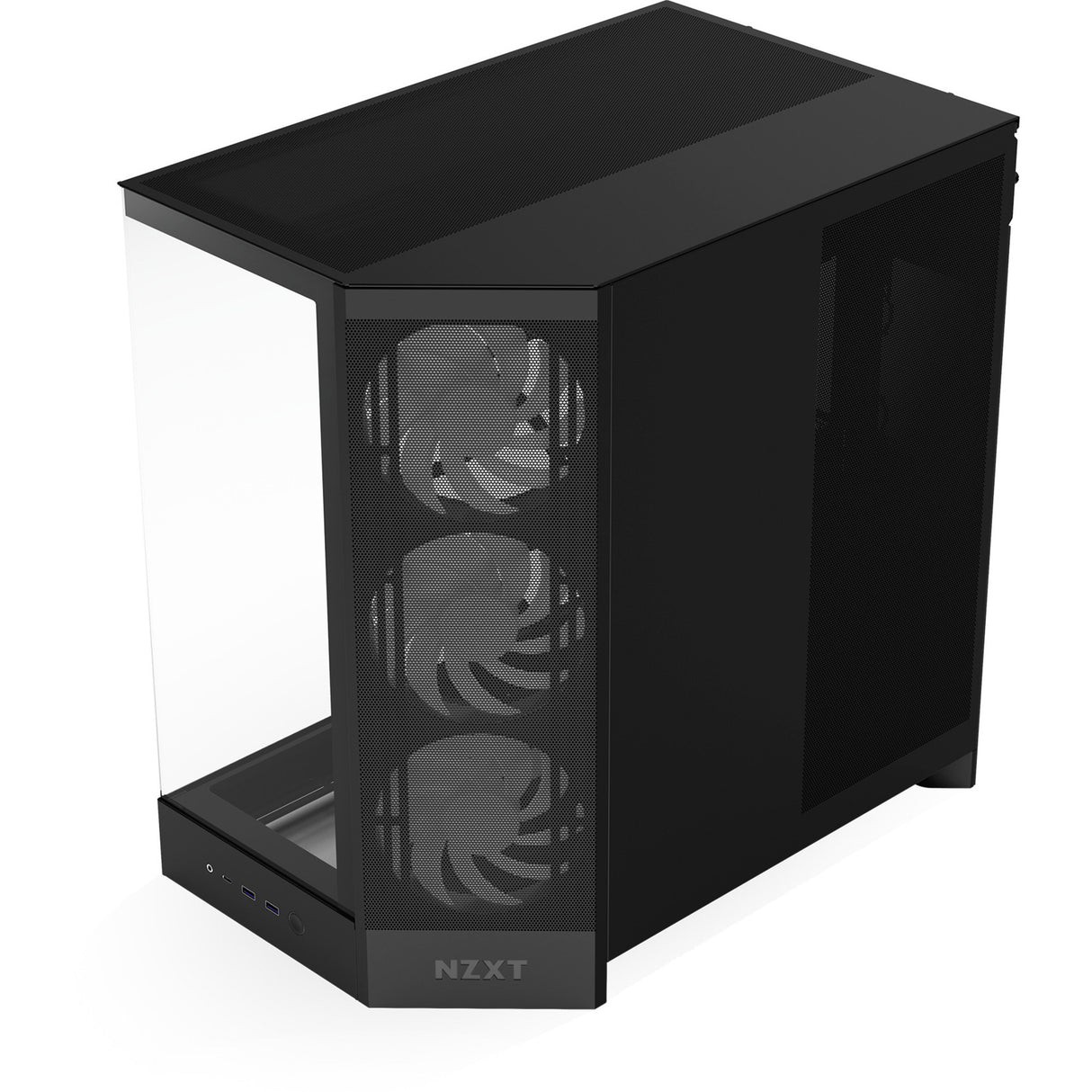 Boîtier tour midi Nzxt h9 flow rgb (noir (mat) | 2x usb-a | 1x usb-c | rgb | verre trempé)