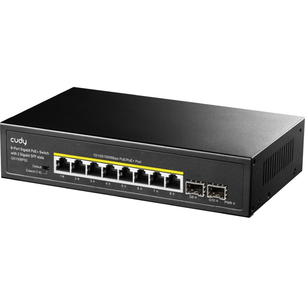 Commutateur Poe+ Cudy 8-gbe avec 2 liaisons montantes SFP (noir)