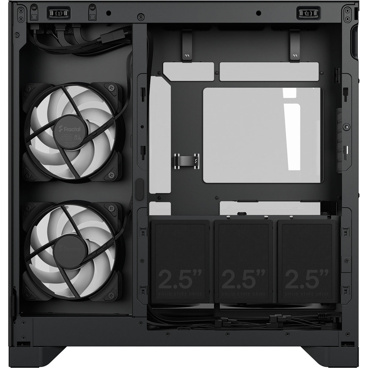 Fractal design pop 2 vision rgb midi tower behuizing (zwart | 1x usb-a | 1x usb-c | rgb | tempered glass)