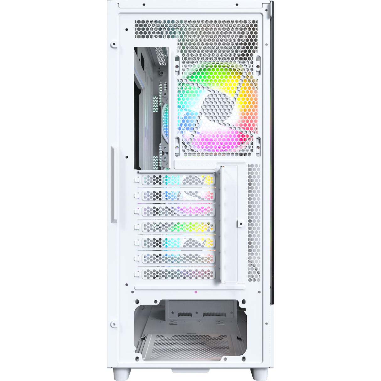 Boîtier tour midi Montech x5 (blanc | 2x USB-A | 1x USB-C | verre trempé)