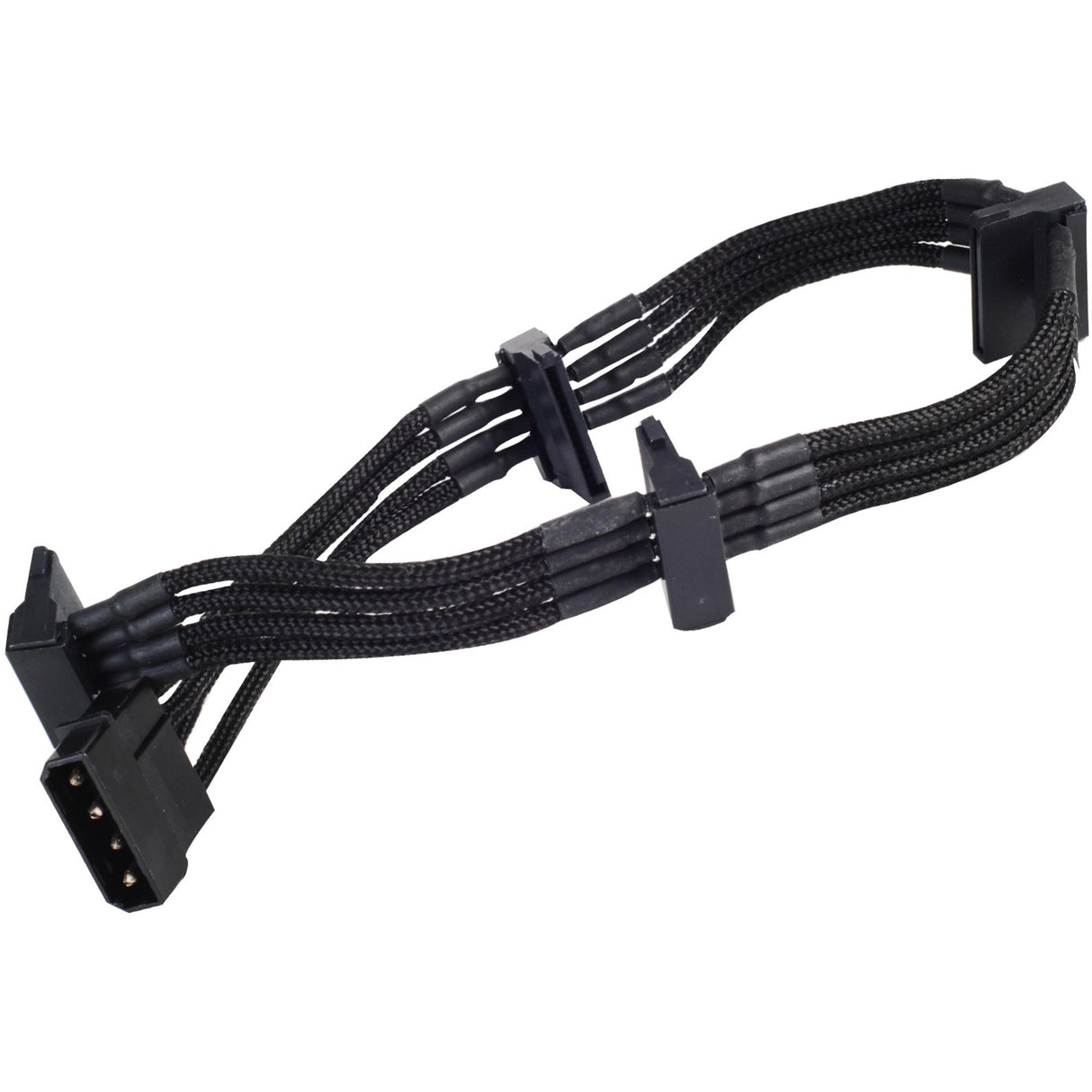 Adaptateur Silverstone 4 broches molex > 4x 15 broches sata (noir, pp07-btsb)