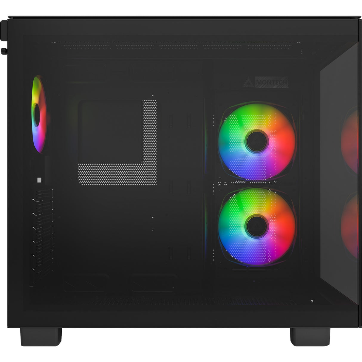 Boîtier tour midi Montech king 65 pro (noir | 2x USB-A | 1x USB-C | fenêtre)