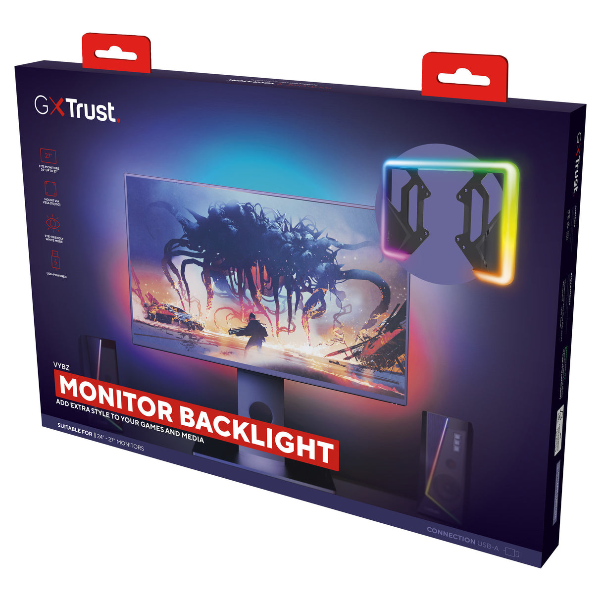 Trust gxt 907 vybz rgb-achtergrondverlichting voor monitoren (zwart)