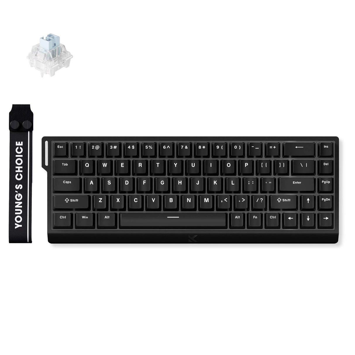 Clavier de jeu à commutateur magnétique à effet Hall Mchose Ace 68 (noir, disposition américaine, magnétique bleu glacier, 60 %, RVB, échange à chaud, USB-C, capteur à effet Hall)
