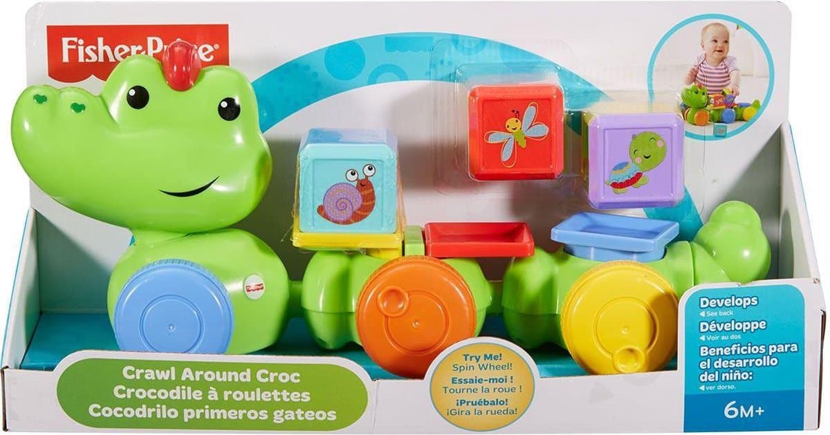 Mattel Fisher Price - Crocodile safari idiot avec cubes de jeu