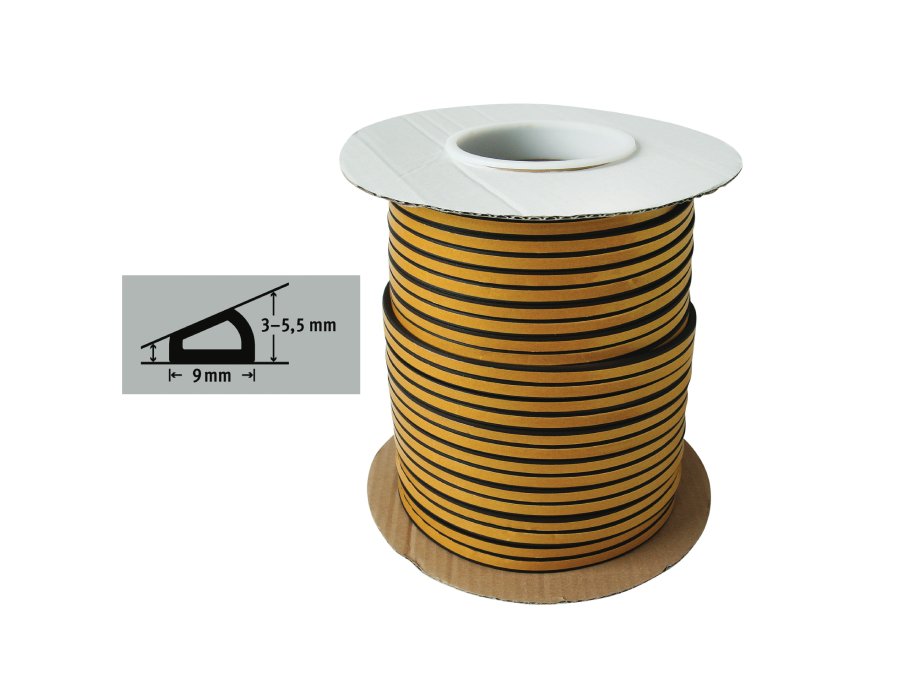 Bande de tirage Fix-o-moll - profil d - 100m x 9 mm - 3-5,5mm - noir