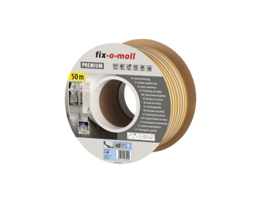 Bande de tirage Fix-o-moll - profil d - 50m x 9mm - 3-5,5mm - blanc
