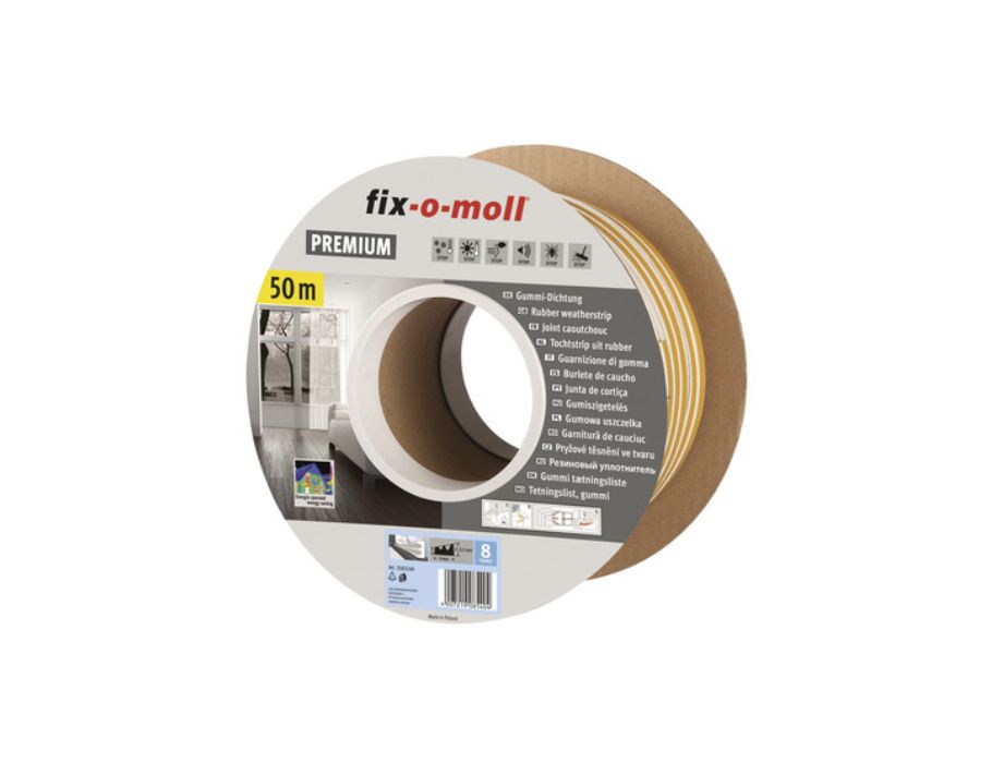 Bande de tirage Fix-o-moll - profil e - 50m x 9 mm - 2-3,5mm - blanc