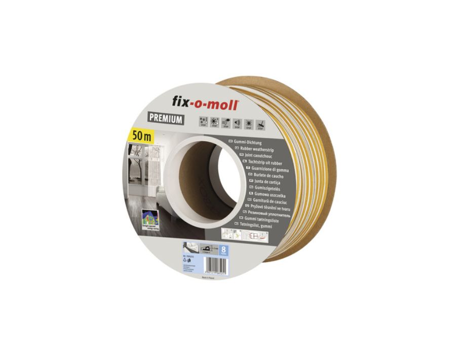Bande de tirage Fix-o-moll - profil p - 50 m x 9 mm - 2,5-5 mm - blanc