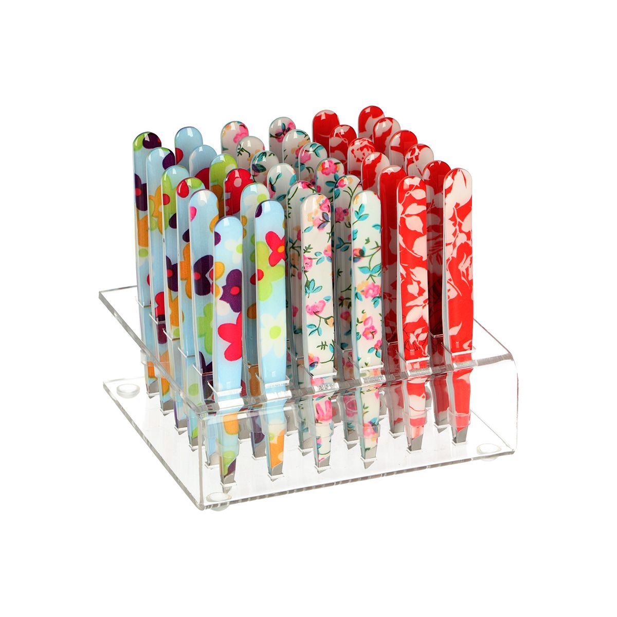 Pince à ongles visage fleurs assorties présentoir 36 pièces