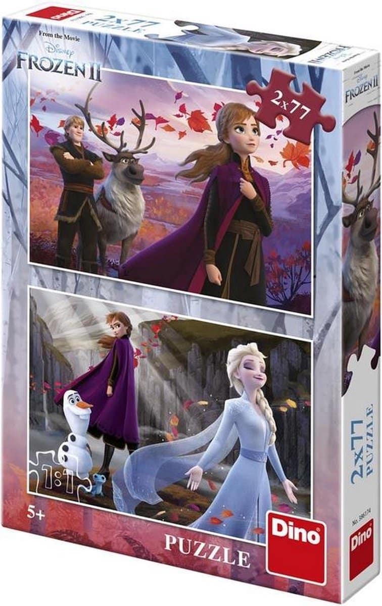 Puzzle dinosaure Dinotoys - Disney's Frozen II - 2 x 77 pièces