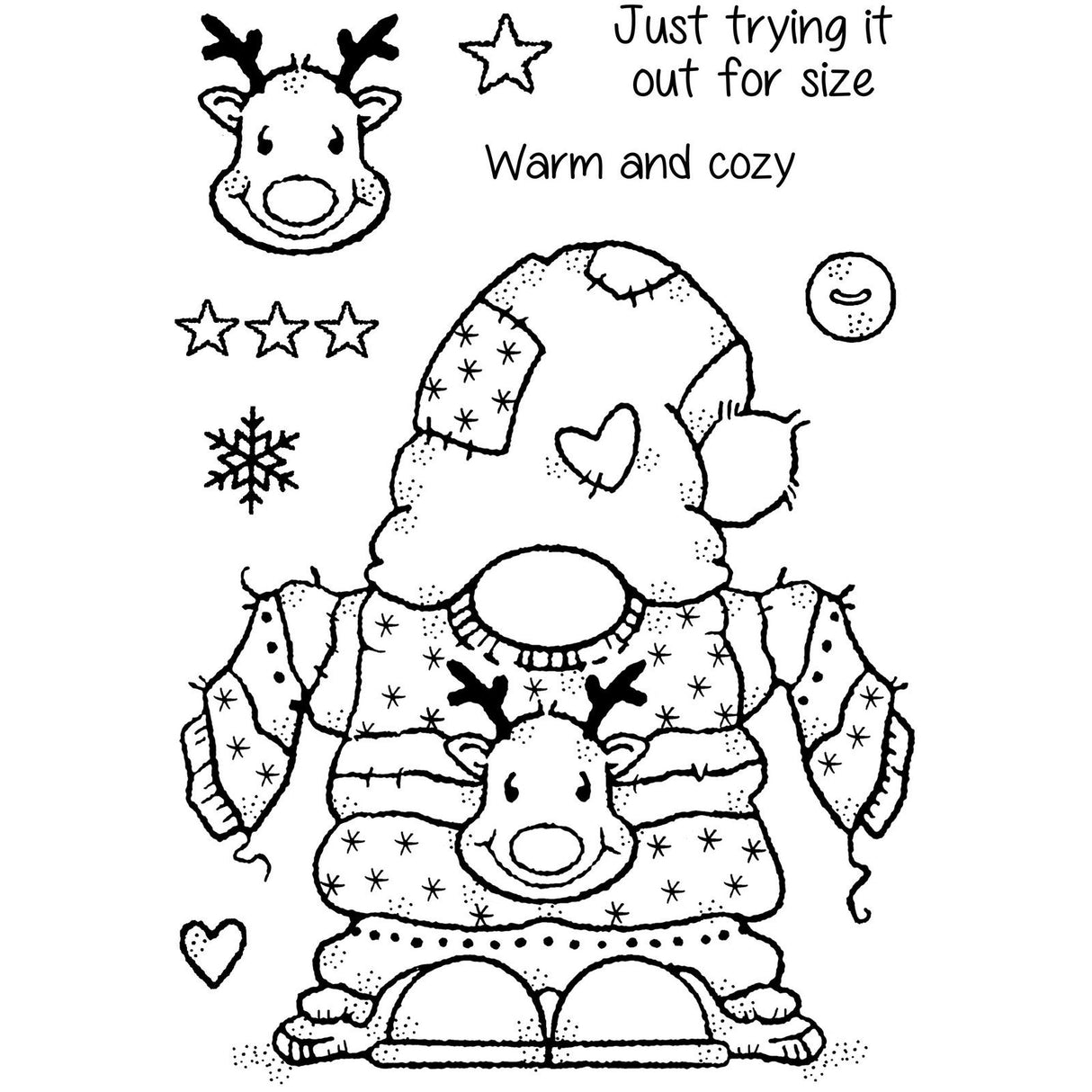 Woodware • clear singles stempels cozy gnome jumper