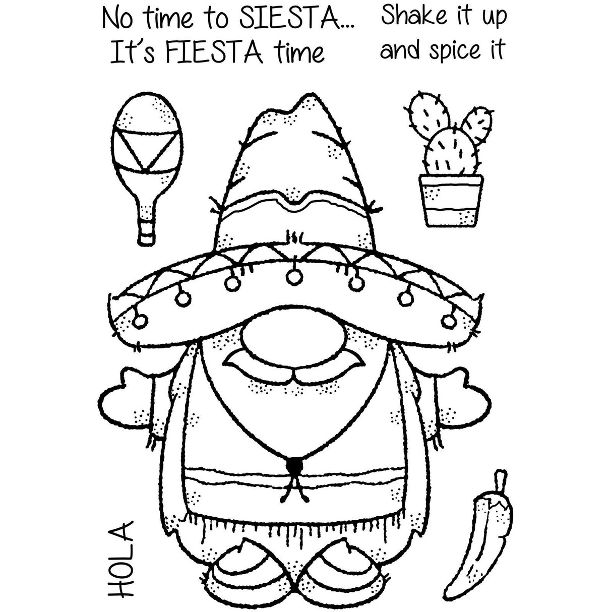 Woodware • clear singles stamp set fiesta time
