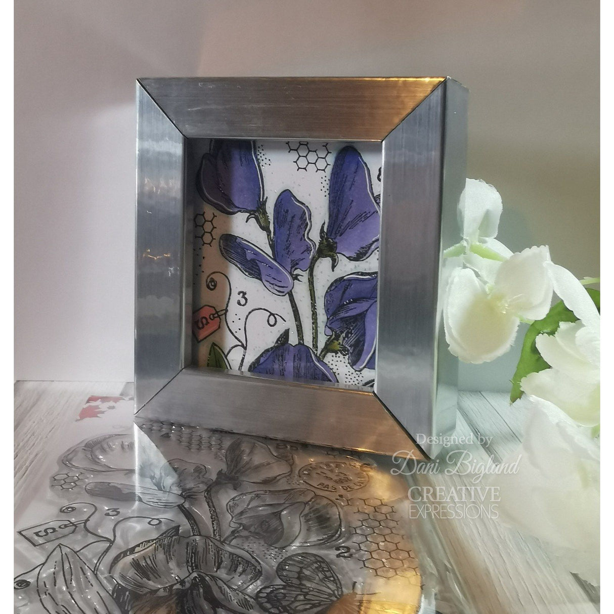 Woodware • clear singles stamp set sweet pea postcard