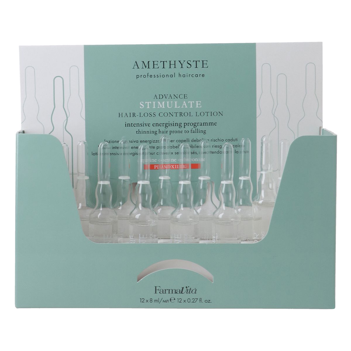 Farmavita améthyste stimule la lotion anti-chute 12x8ml