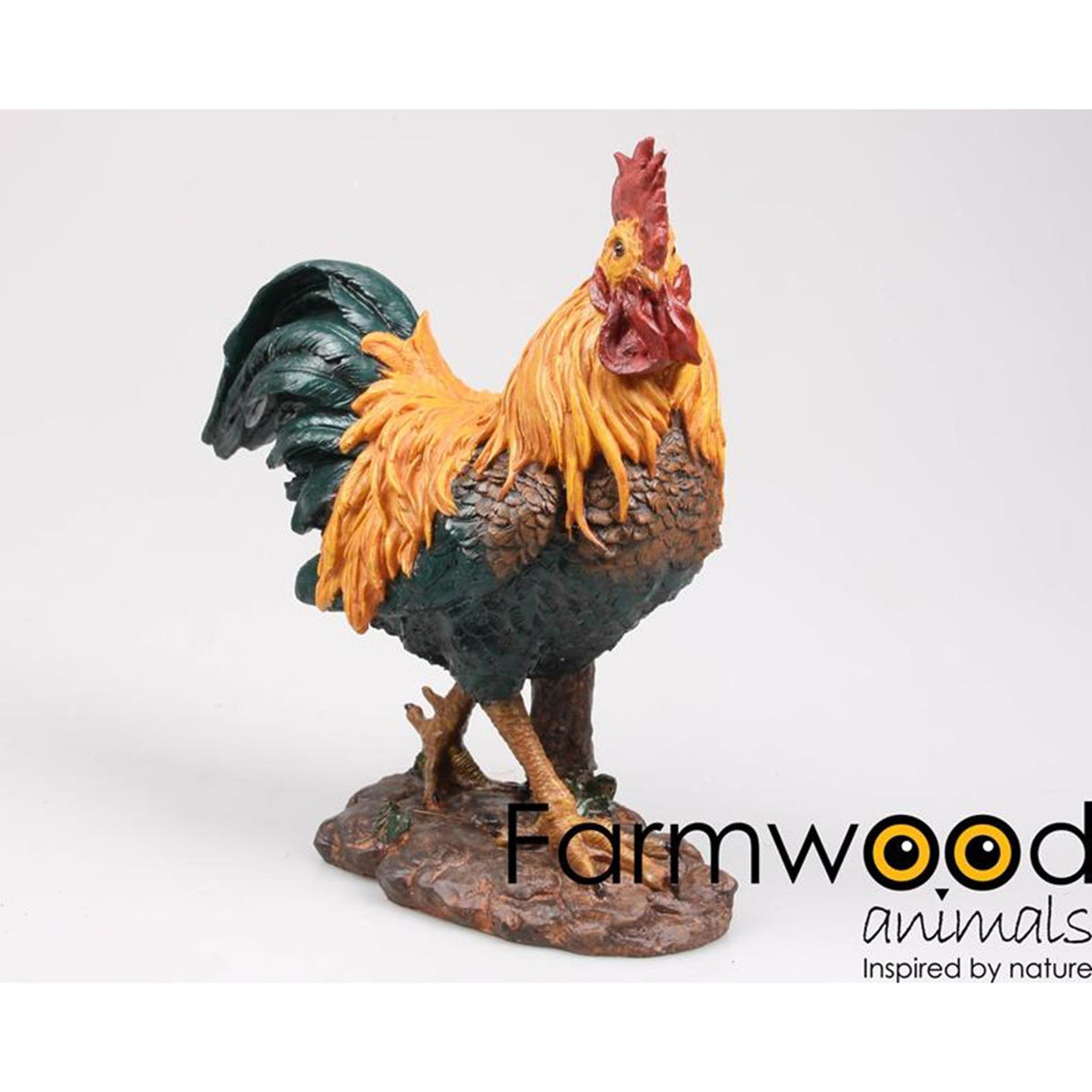 Statue de jardin animaux de ferme coq 25x13x30cm