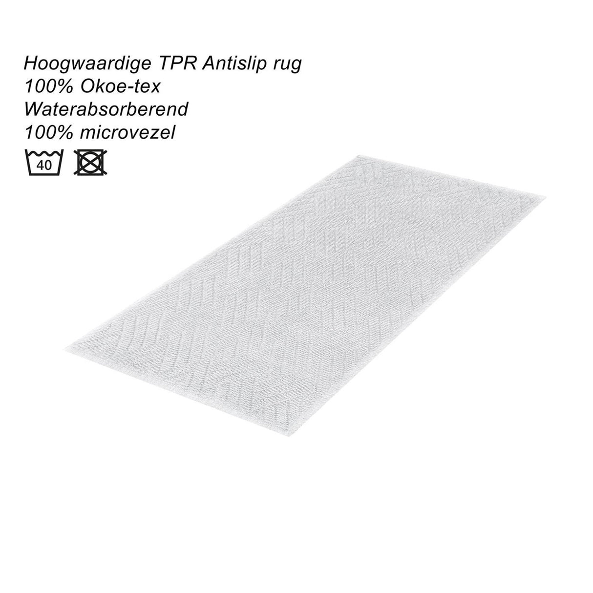 Tapis de bain gaeta maison hollandaise 50x80cm blanc