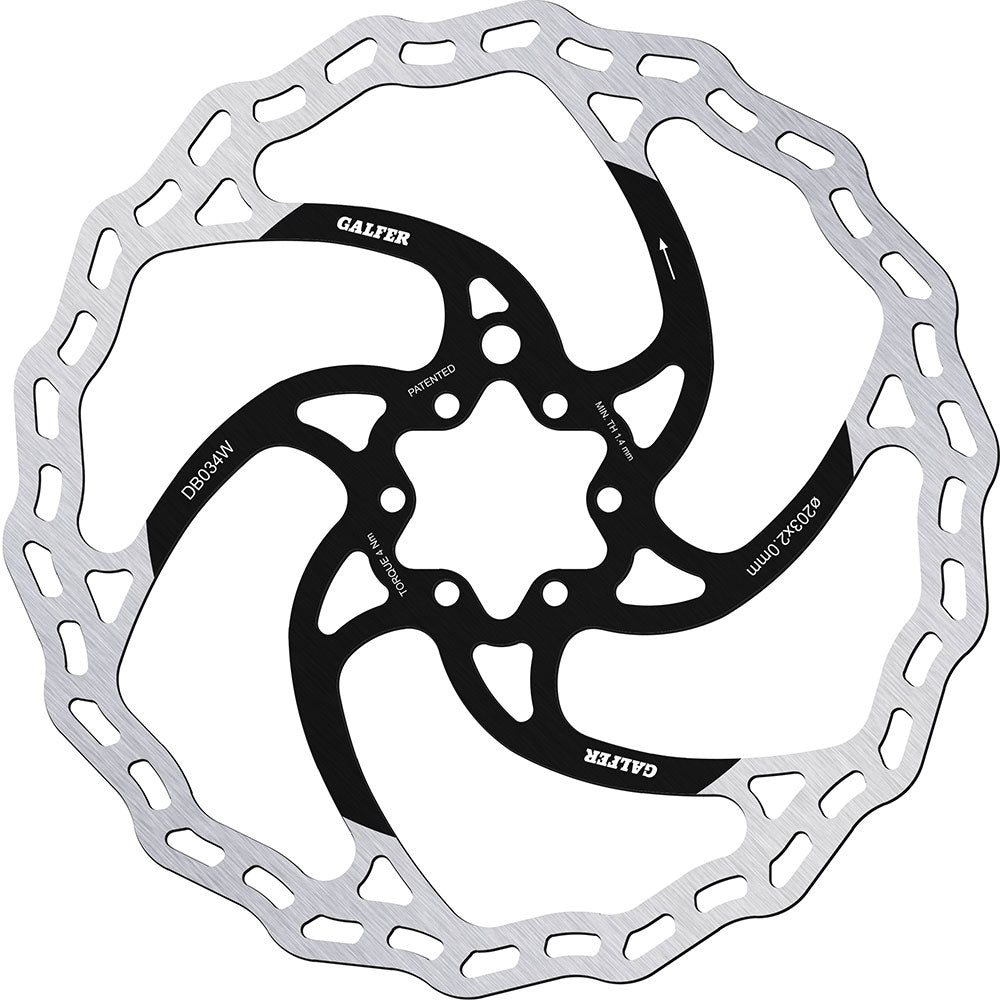 Disque de rotor fixe Galfer bike wave® à 6 boulons pour vélo électrique