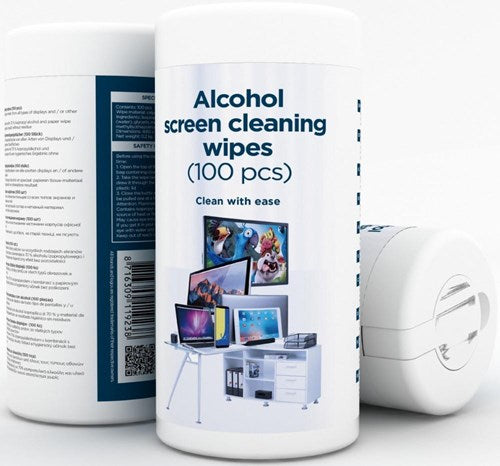 Lingettes nettoyantes pour écran Gembird avec alcool 100 pièces - 7296005