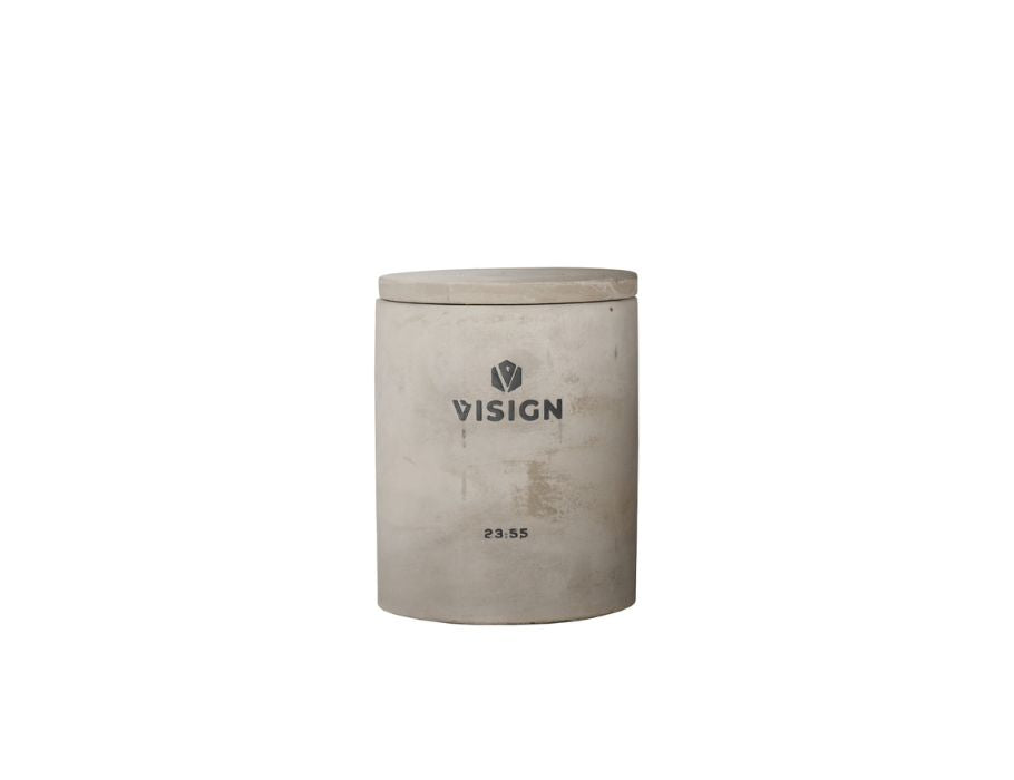 Visign bougie parfumée nature béton - il est midi moins cinq