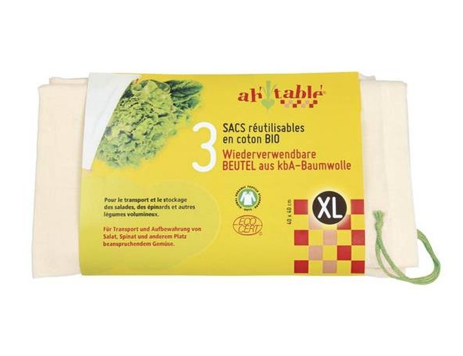 Ah ! tableau! sac de fruits et légumes xl - 40x40cm - 3 pcs