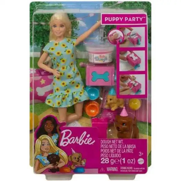 Fête des chiots Barbie comprenant 2 chiens et accessoires