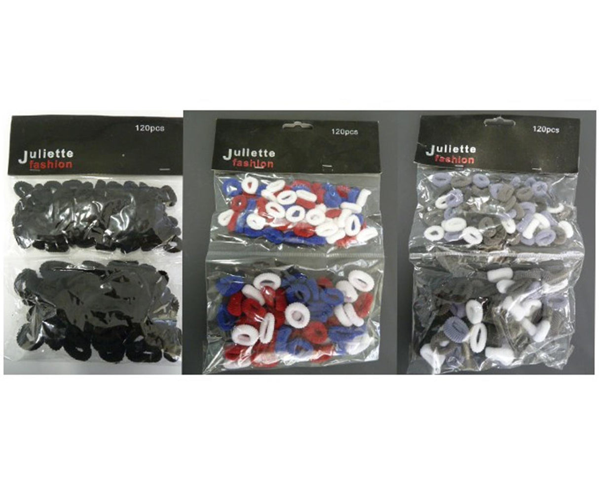 Sachet d'élastiques à cheveux de 120 pièces assortis