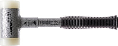 Marteau en plastique Halder | longueur 305 mm principal d. 45mm | tube en acier sans recul | nylon dur blanc | 1 pièce - 3377.045 3377.045