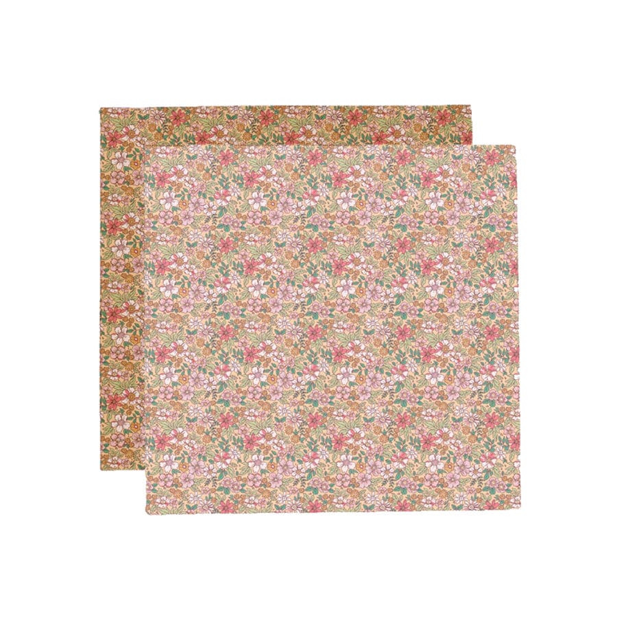 Fleur | chiffons hydrophiles multicolores 110 x 110 cm - 2 pièces