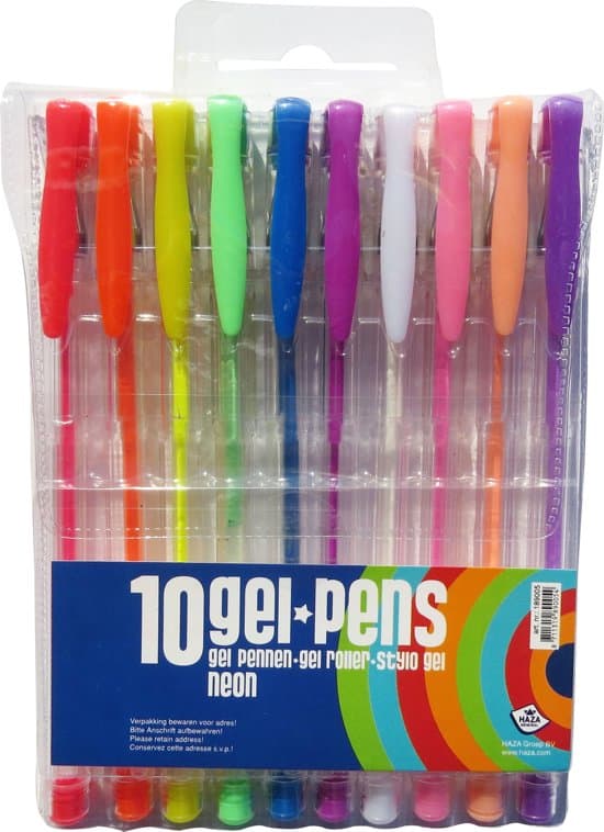 Van der Doelen haza stylos gel néon 10 pièces