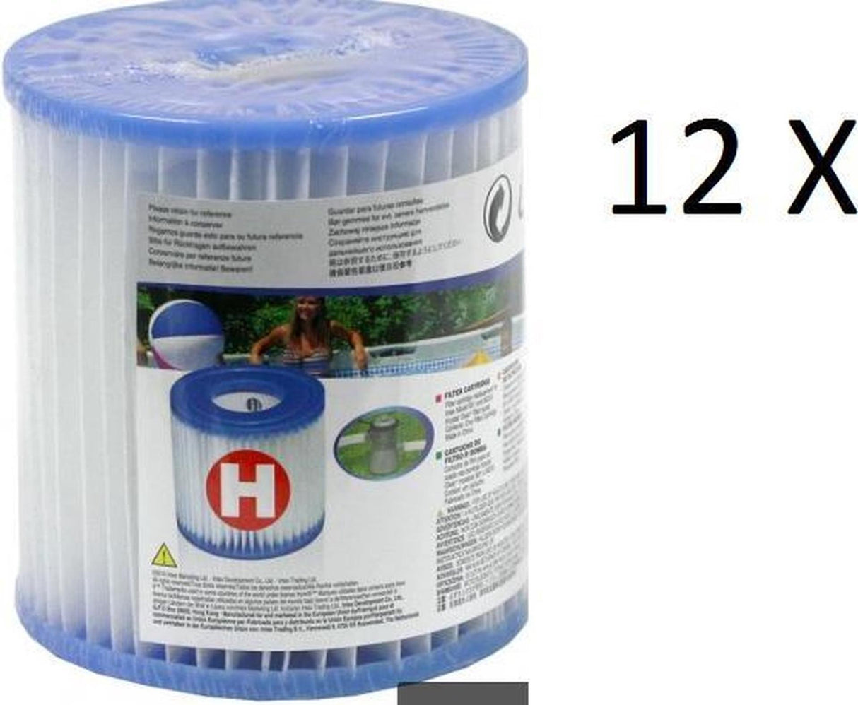 Cartouche filtrante Intex 12 pièces H-filter. pour pompe à filtre 1250 litres heures.