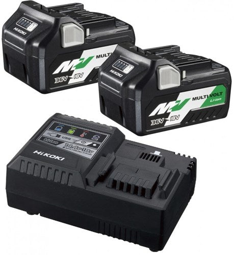 Hikoki uc18ysl3wez | booster pack multi volt 36v 18v (2x bsl36a18 2.5ah 5.0ah accu + snellader) - uc18ysl3wez