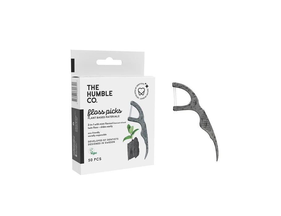La humble co. cure-dents + fil dentaire - charbon de menthe