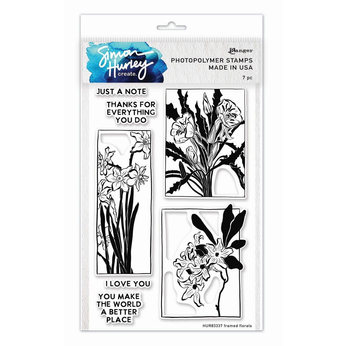 Ranger Ink Ranger • Simon Hurley crée. tampons photopolymères fleurs encadrées