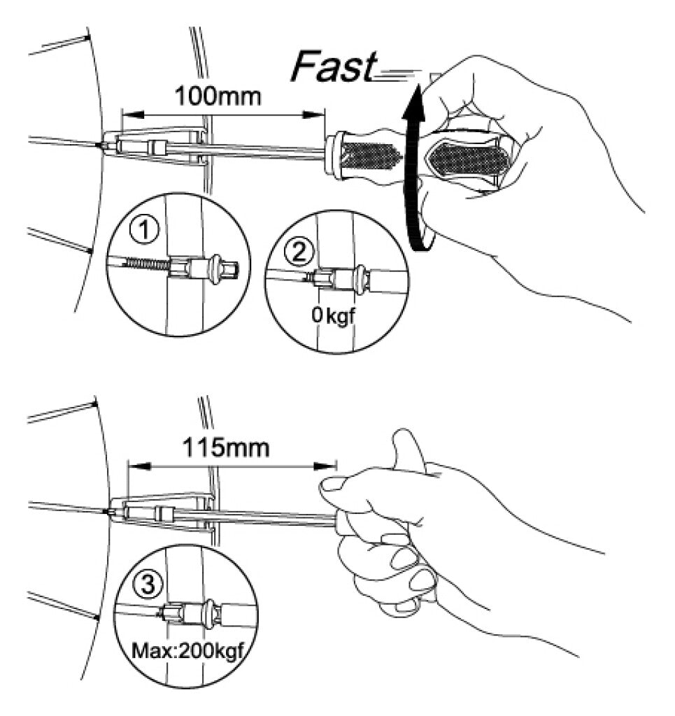 Jeu de clés à écrous à rayons Icetoolz 12b5 pour écrous de 3,2 mm (carrés)