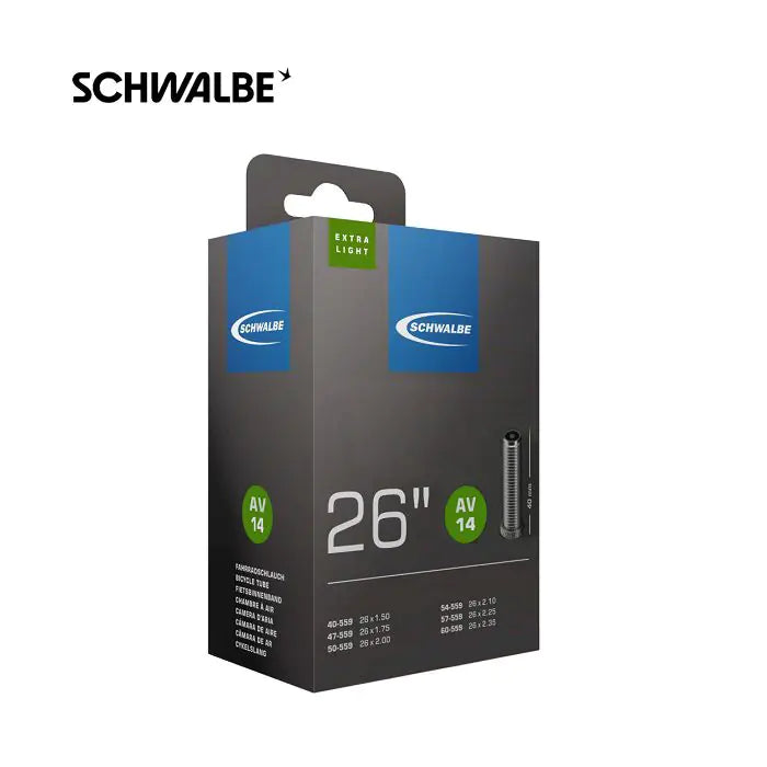 Tube intérieur de Schwalbe AV14 Extra Light 26 40 62-559 40 mm Ventiel